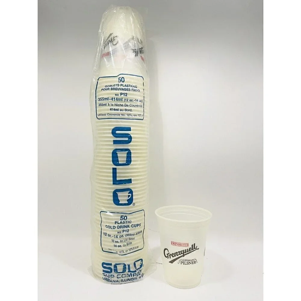 Vintage 50 Pk Grenzquell Solo Cups 12oz Olympia Brewing Co Imported German Beer